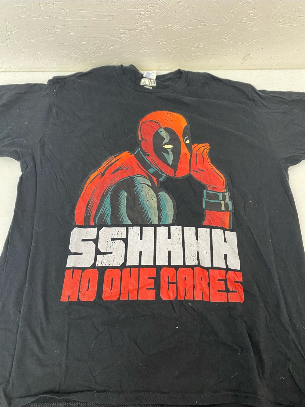 Marvel Deadpool Tee - Black with Red, White & Teal Graphic